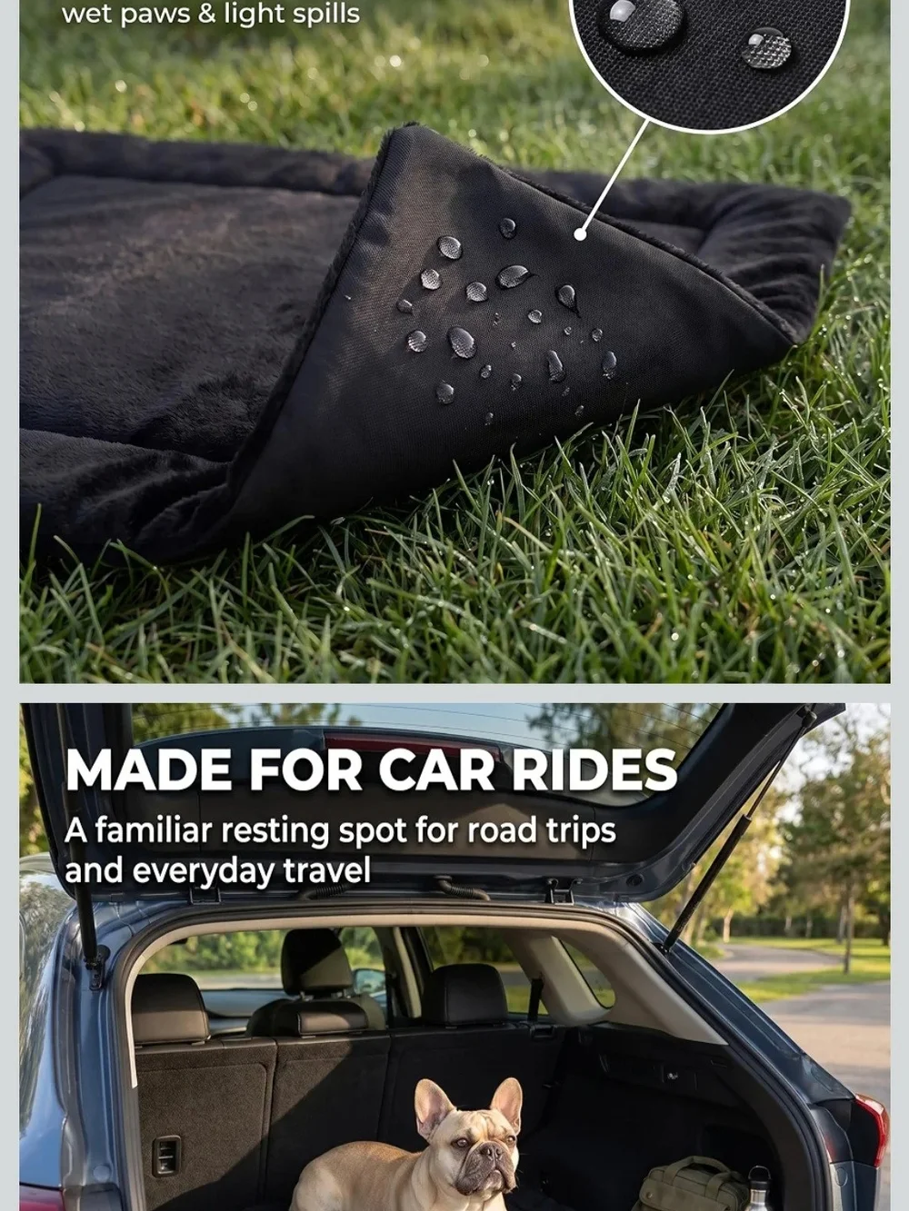 Pet Travel Mat & Tote — Black Dog Bed by